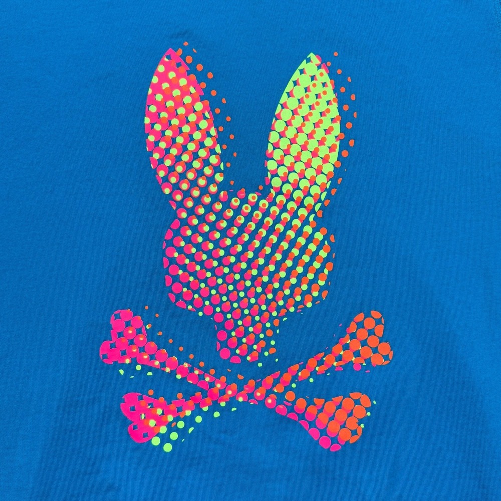 Psycho Bunny Mens Small Blue Hindes Crew Sweatshirt Cotton Pullover Sweater - Picture 2 of 13
